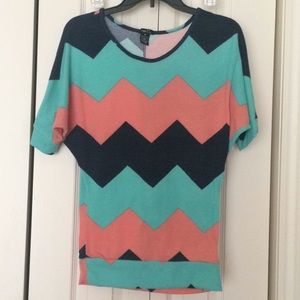 Juniors/women’s cute fuzzy chevron tee shirt